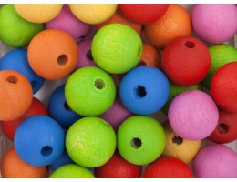Euro Wood beads Round 10mm Multi Colors