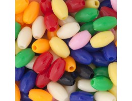 Rosary Oval Oat Beads 9x6mm Opaque Multi