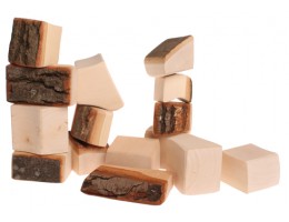 Blocks with bark, natural (15 pcs) in net bag