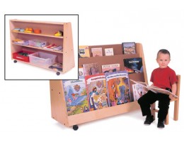 Book Display Shelf w/2 Rear Shelves