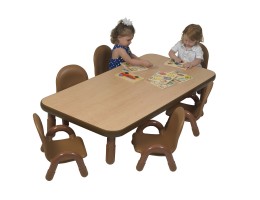 Baseline Toddler 60″ x 30″ Rectangular Table & Chair Set – Natural Wood