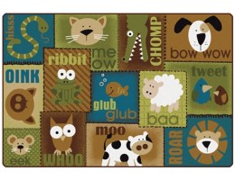 Animal Sounds Toddler Rug Nature Colors