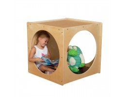 Giant Crawl Thru Play Cube Assembled w/Brown Cushion