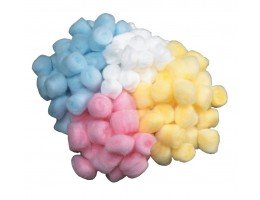 Craft Fluff Balls Assorted 800 pieces White, Blue, Pink, Yellow