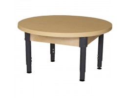 Round High Pressure Laminate Table with Adjustable Legs