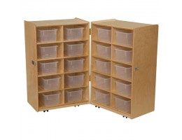 Folding Vertical Storage with (20) Translucent Trays