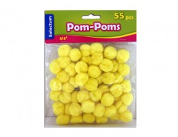 Pom poms Yellow 3/4" (55p)