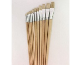 Paint Brush Long Handle Large Flat set of 12