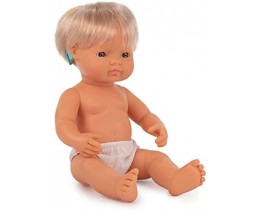 Anatomically Correct Baby Doll Caucasian Girl with Hearing Aid