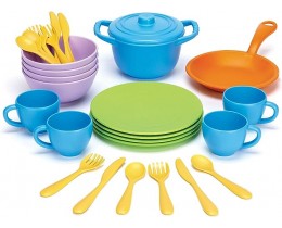 Green Toy Cookware and Dining Set