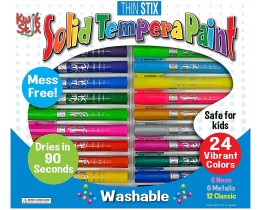  Kwikstix Thin Stix Solid Tempera Paint 24 Pack