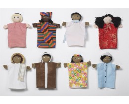 Multicultural Puppets, Set Of 8