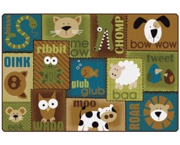 Animal Sounds Toddler Rug Nature Colors