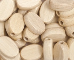 Wooden Flat Oval Beads