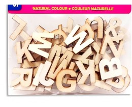 Wood Letters 3/4" Natural Colour (54pc)